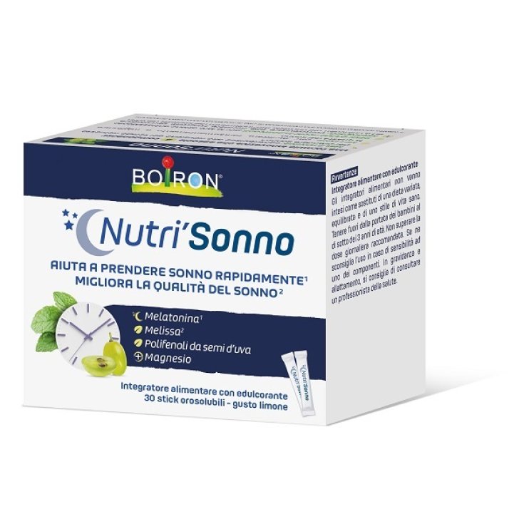 Boiron NutriSonno Melatonina 30 Stick Orosolubili per il Sonno, Limone