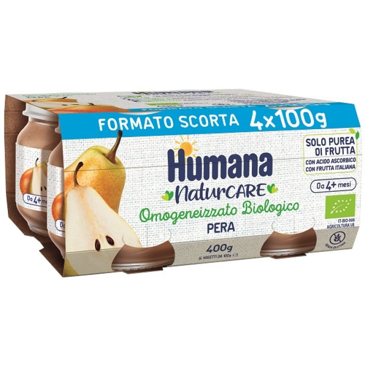 Humana Omogeneizzato Biologico Pera, 4x100g