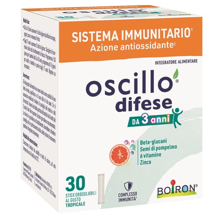 Boiron Oscillo Difese Integratore Alimentare Bambini, 30 Stick Gusto Tropicale