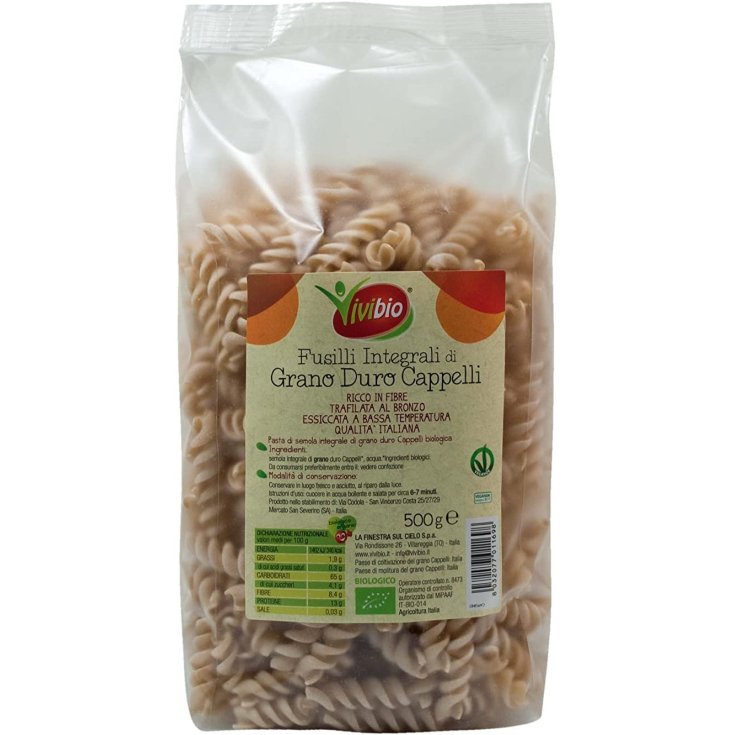 Whole Wheat Fusilli of Vivibio Durum Wheat 500g