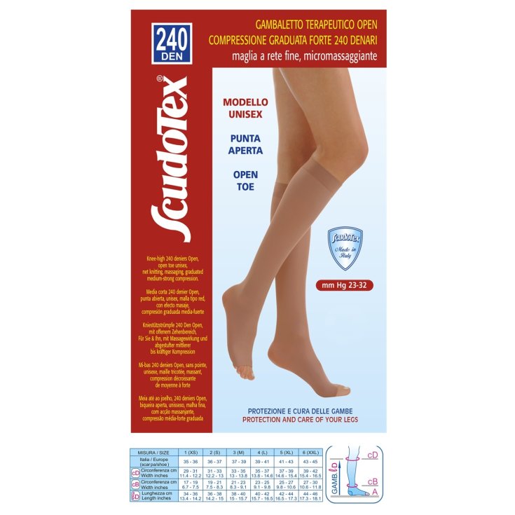 Knee-high 240 Open Phlebological Line Scudotex Daino Size 2