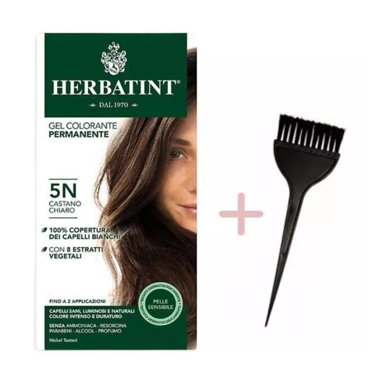 Herbatint Permanent Color Gel 5N Light Brown 150ml With Brush