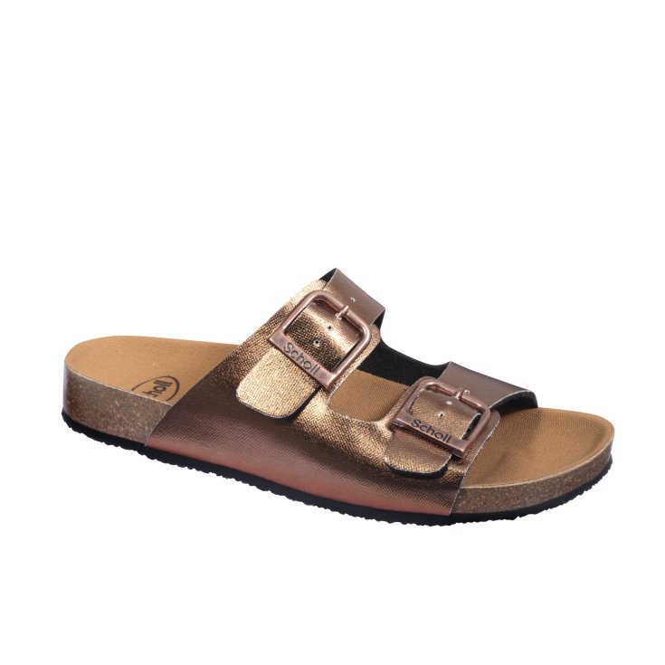 Greeny Mule Scholl® Double Band Slipper Woman Bioprint® Bronze Size 37