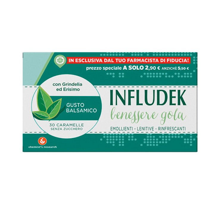 Infludek Wellbeing Throat Chemist's Research 30 Balsamic Taste Candies