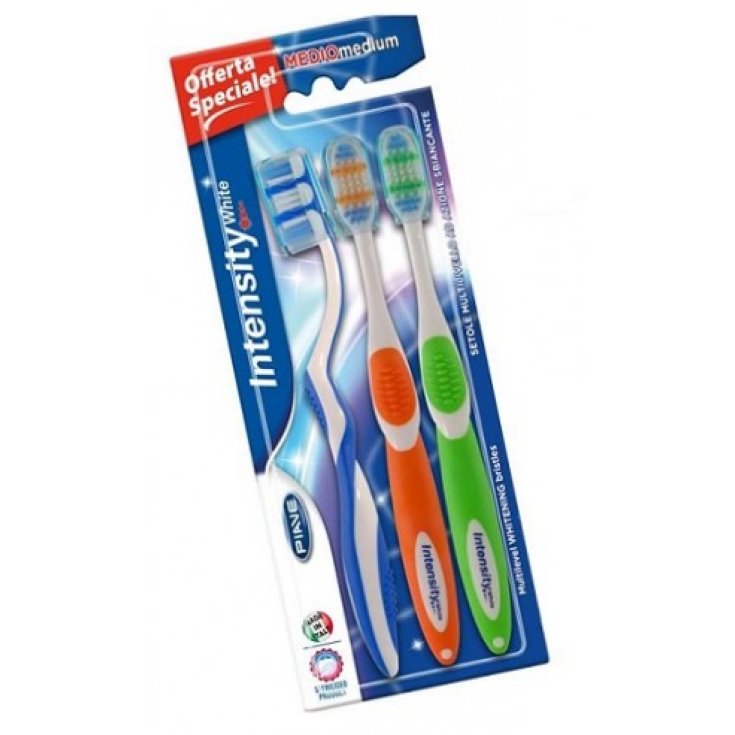 Intensity White Medium Toothbrush Kit Piave 3 Toothbrushes