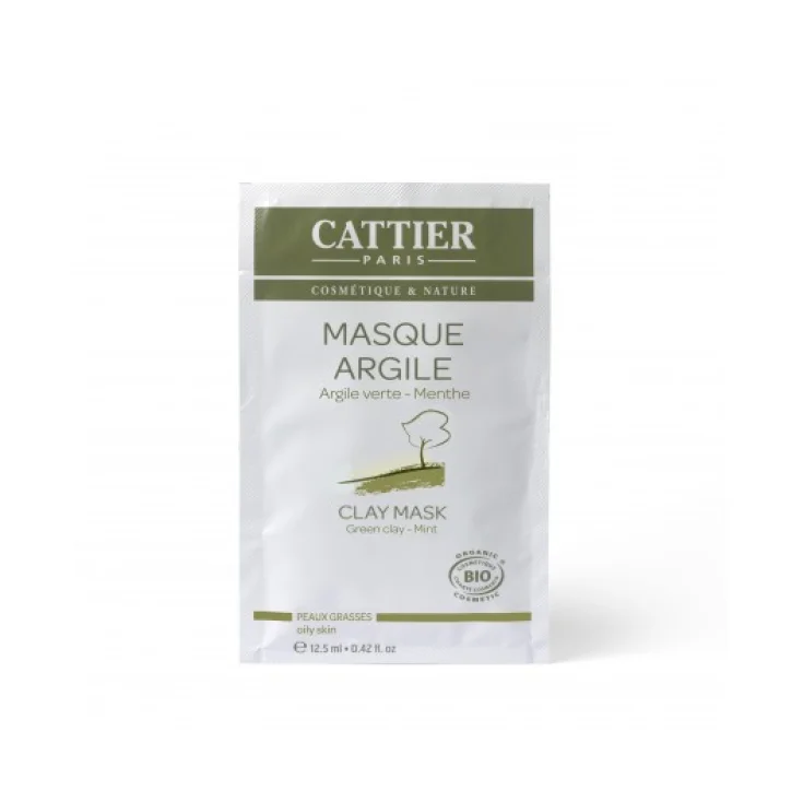 Cattier Mask With Green Clay And Organic Mint 12.5 ml
