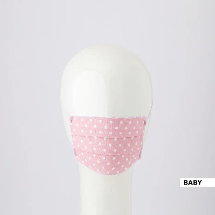Baby Pink Polka Dot Mask Gold Line Carillo Kit 2 Masks