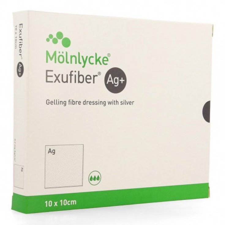 Exufiber Ag + 10X10cm Molnlycke® 10 Pieces