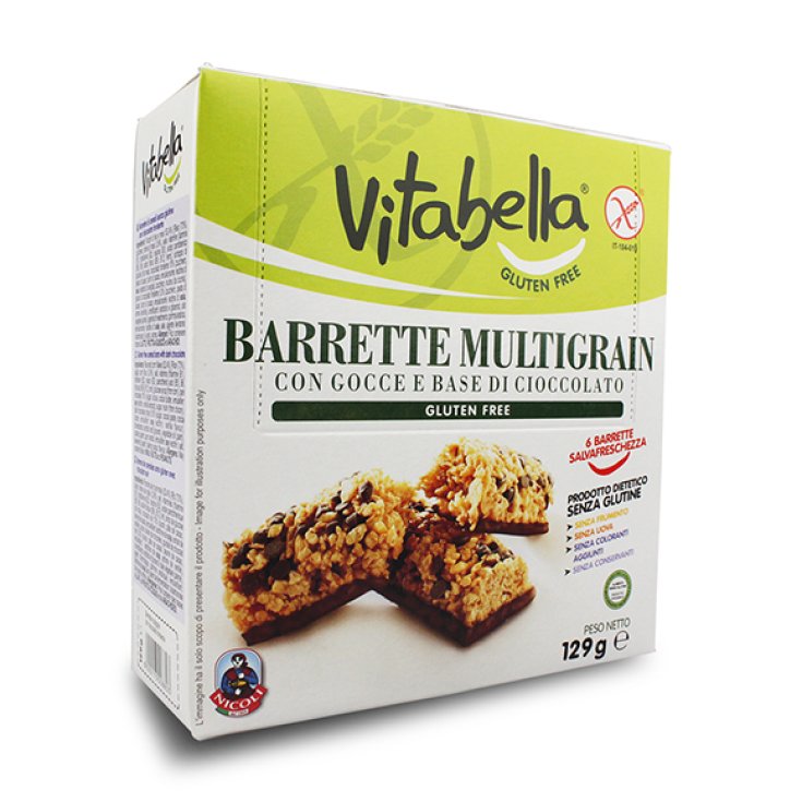 Multigrain Bars Drops And Chocolate Base Vitabella 6x21,5g