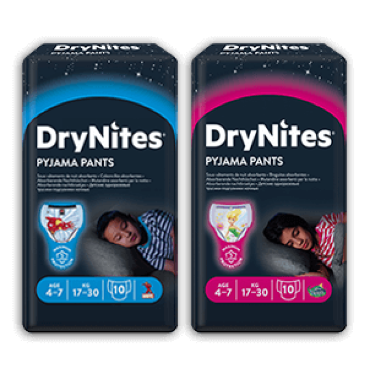 Drynites Pajama Pants Male Child Absorbent Panties For Night 4-7 Years 10 Units