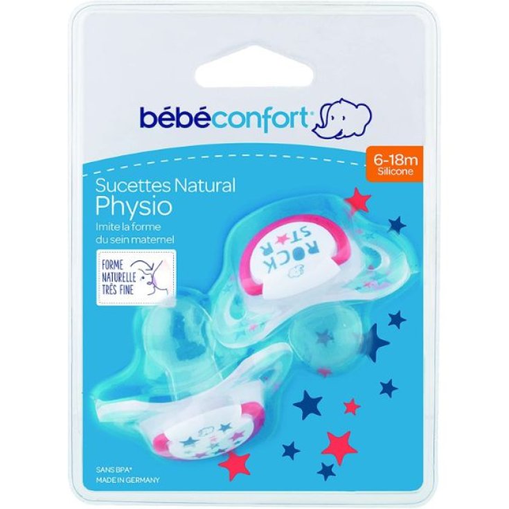 Natural Physio Bébé Confort Rock Star 6-18 Months 2 Soothers