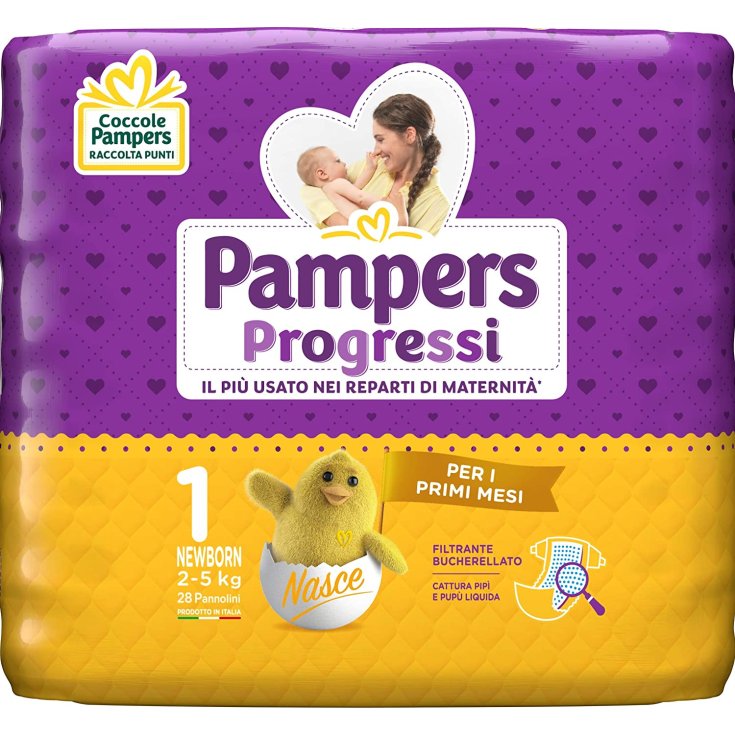 Pampers Progressi Size 1 NEWBORN (2-5Kg) 28 Diapers