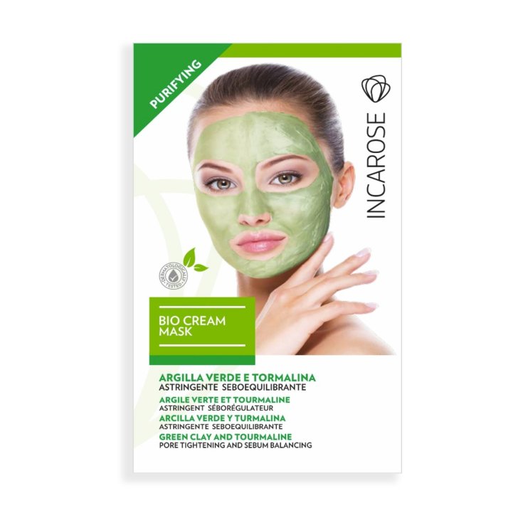 IncaRose Bio Cream Mask Purifying Sebum Balancing Purifying Mask Green Clay And Tourmaline 15ml