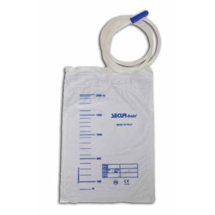 SECURDRAIN VIÀ Urine Bag Standard Bed 2L Without Drain 90cm Securmed 30 Pieces