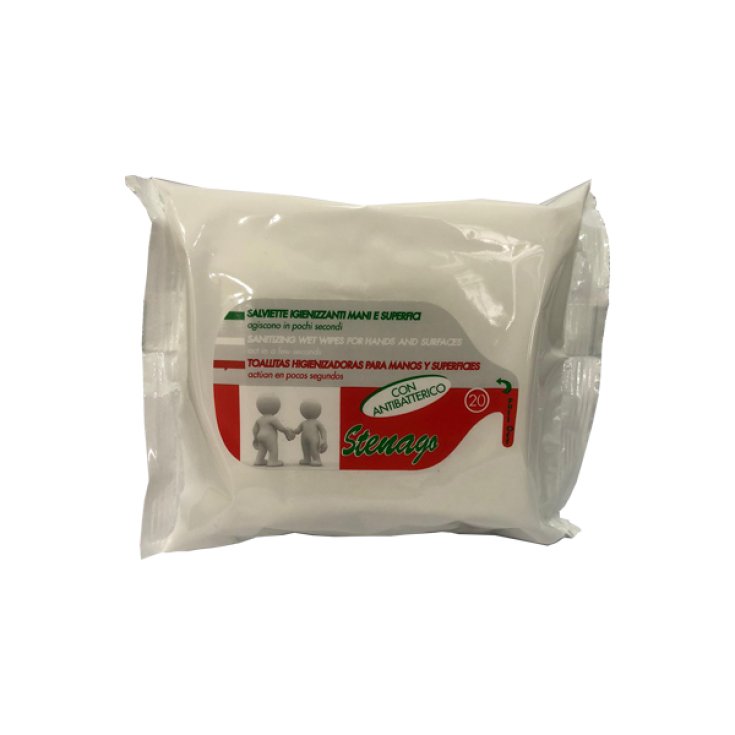 Hand and Surface Sanitizing Wipes Stenago 20 Wipes