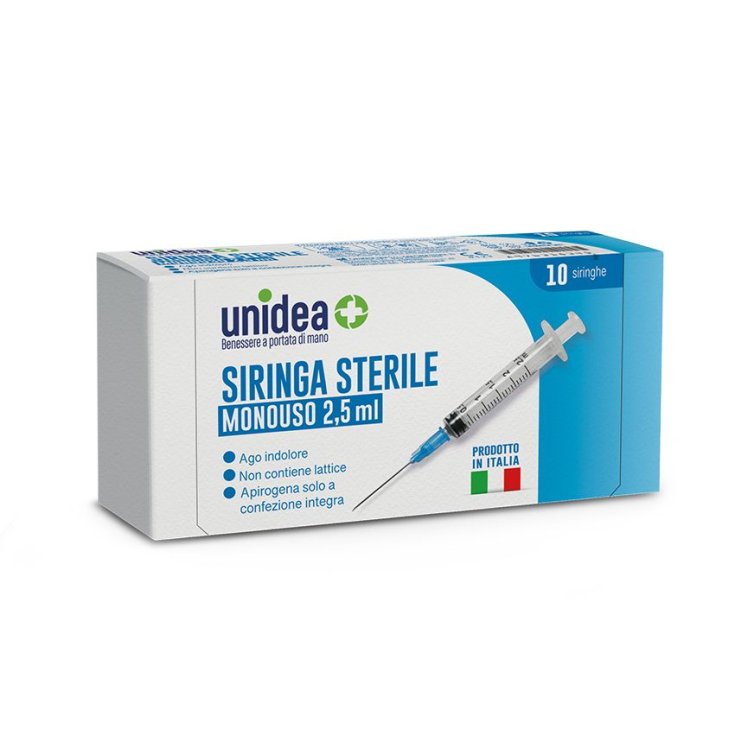DISPOSABLE STERILE SYRINGE 2,5ml unidea 10 Syringes