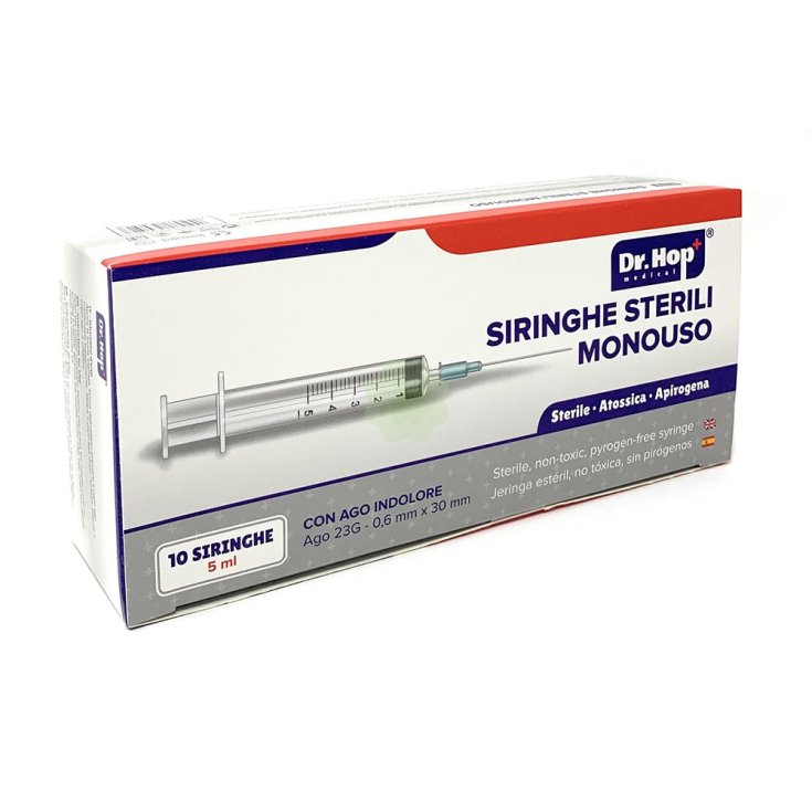 Sterile Disposable Syringes Dr. Hop 10 Syringes of 5ml.