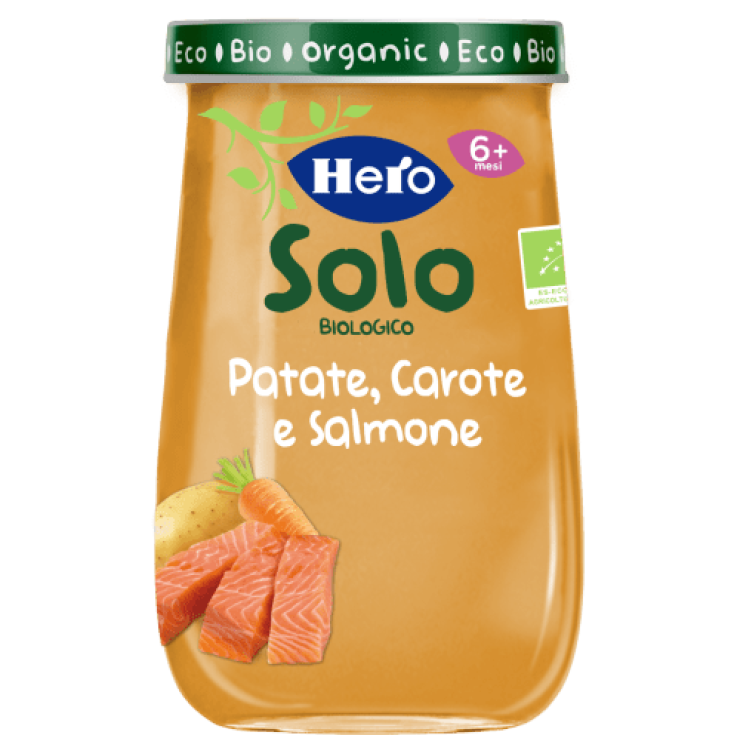 Homogenized Potatoes Carrots and Salmon Hero 190g