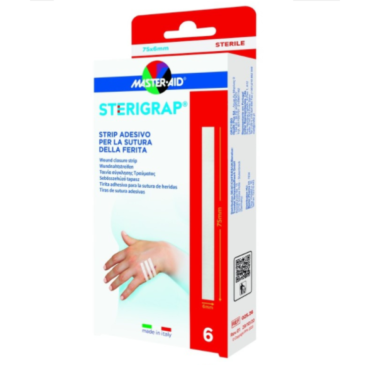Sterigrap Strip Adhesive Suture Wounds Master • Aid 6 pieces 6x75mm