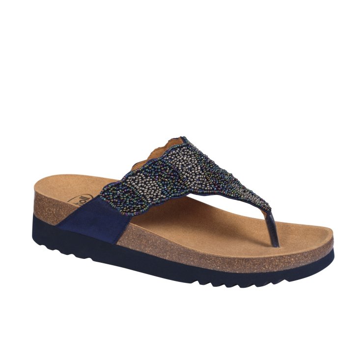 Tanisha Scholl® Bioprint® Women's Flip Flops Blue Size 39