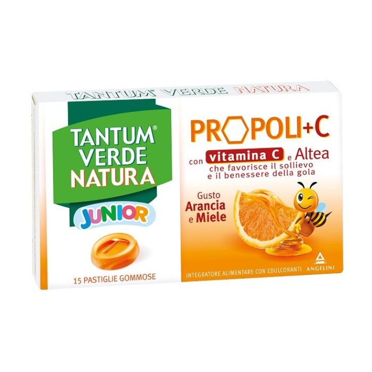 Tantum Verde Natura Junior Propolis + C Angelini 15 Gummy Tablets