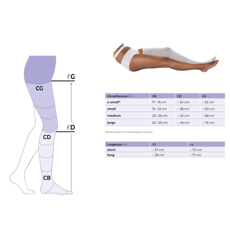 Thrombo Monocollant Thigh Ambidextrous Open Toe Sigvaris Size XS Long