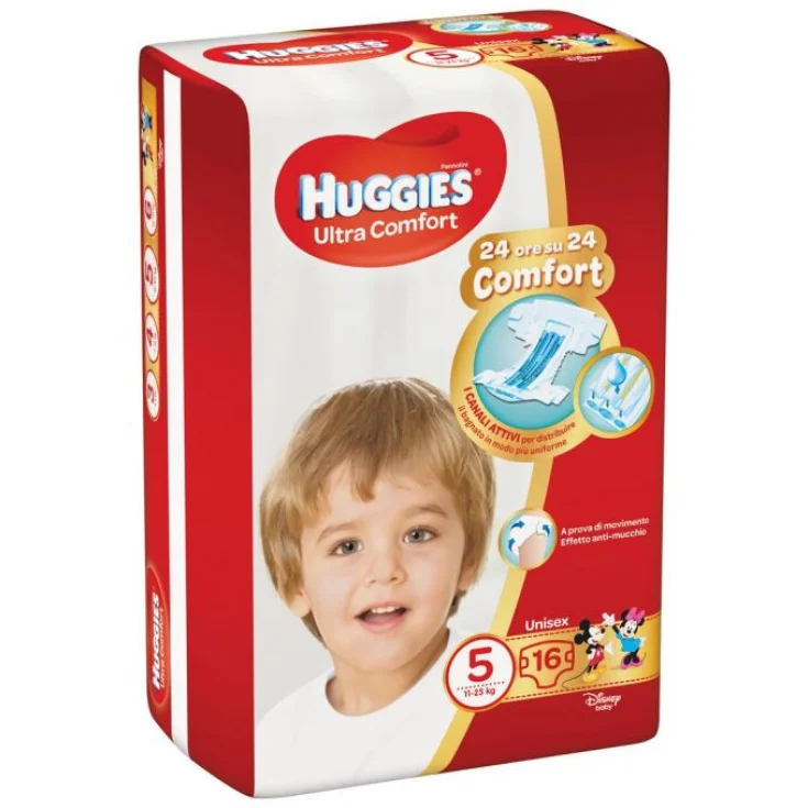 Ultra Comfort Huggies® Unisex Diapers 16 Pieces Size 5