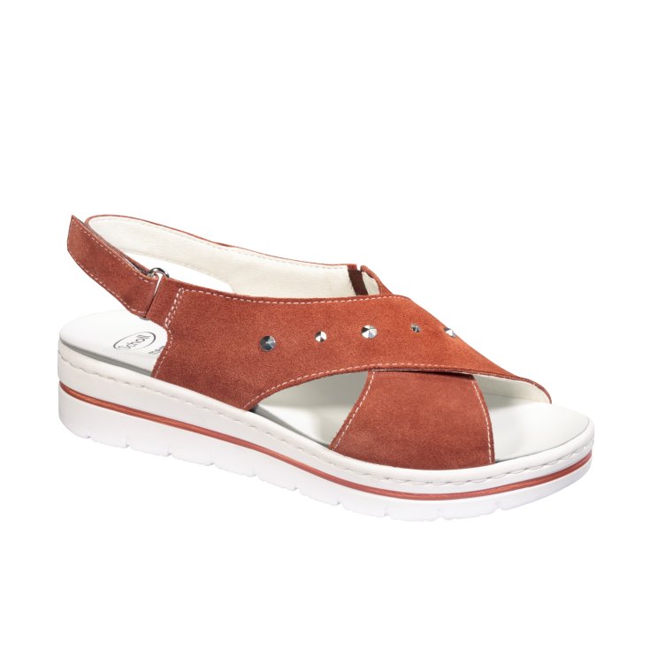 Valentina Cross Scholl® Women's Orange Memory Cushion® Sandal Size 38