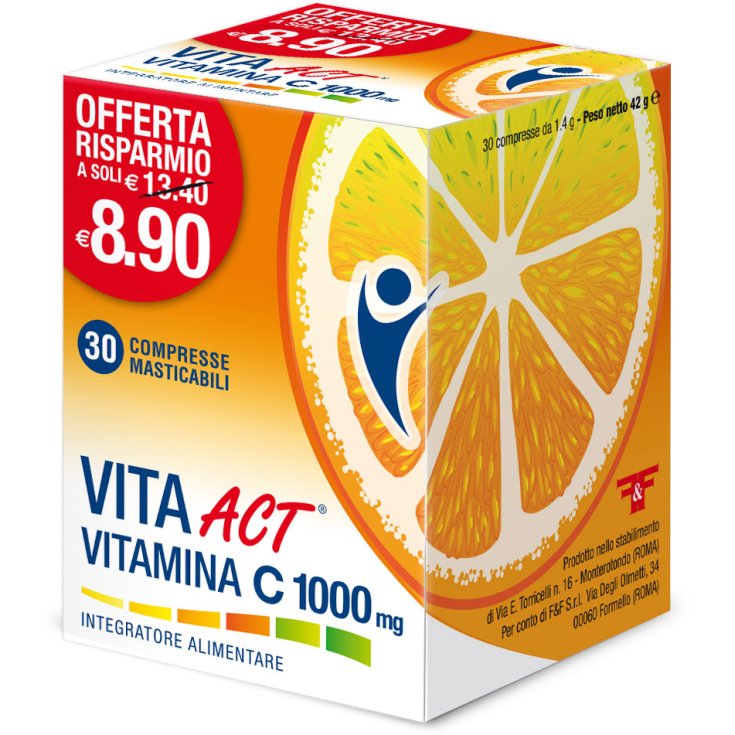 Vita Act Vitamin C 1000mg F&F 30 Tablets