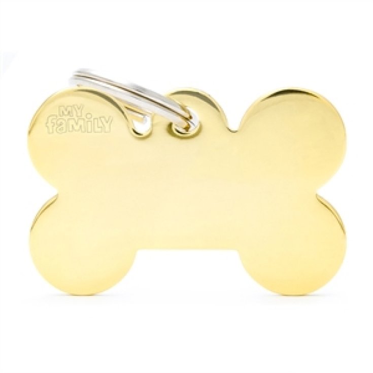 Basic Bone ID Tag in Golden Brass