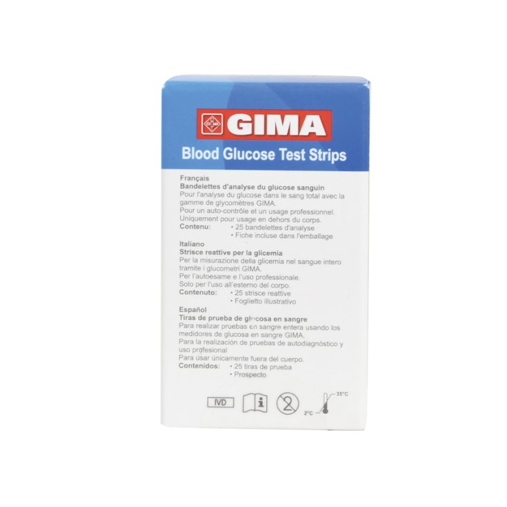 GLUCOSE STRIPS For GIMA GLUCOMETER 25 Pieces