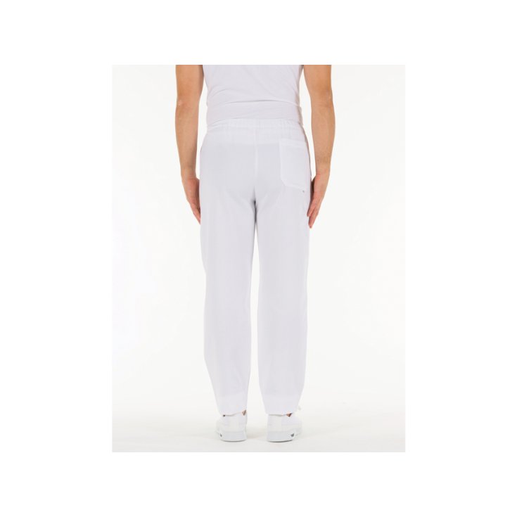 WHITE COTTON TROUSERS XS