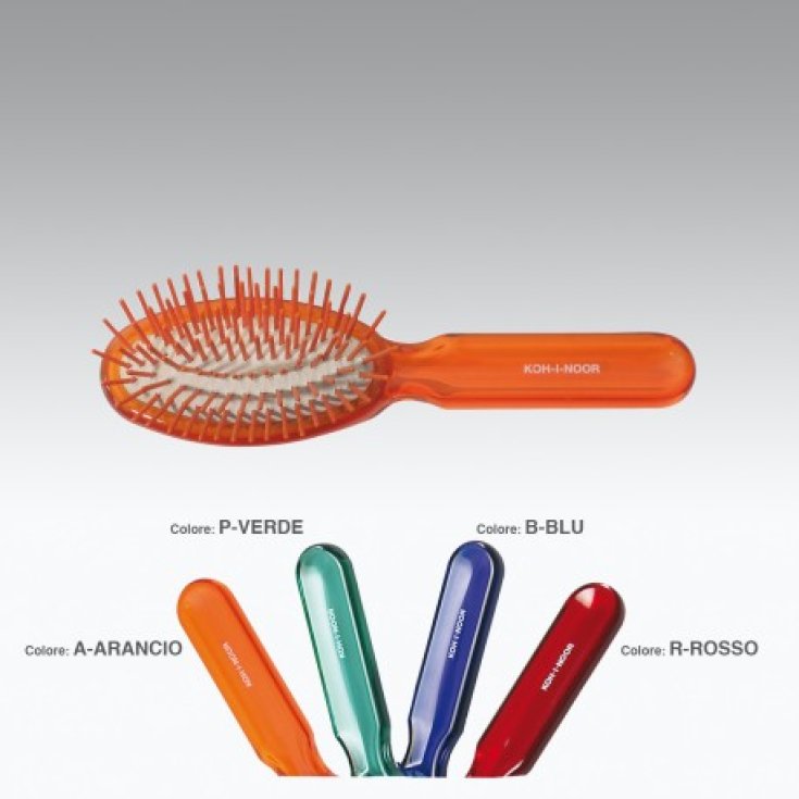 Kooh-I-Noor Small Oval Pneumatic Brush With Plastic Cylindrical Spikes Orange Color COD 7109A