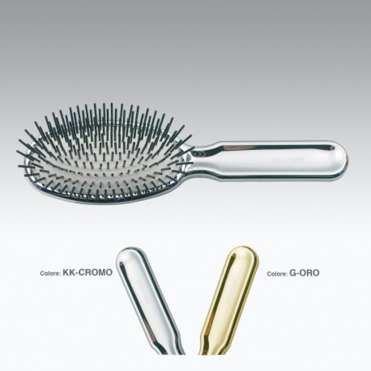 Koh-I-Noor Large Oval Pneumatic Brush With Cylindrical Plastic Spikes Chrome Color COD 7110KK