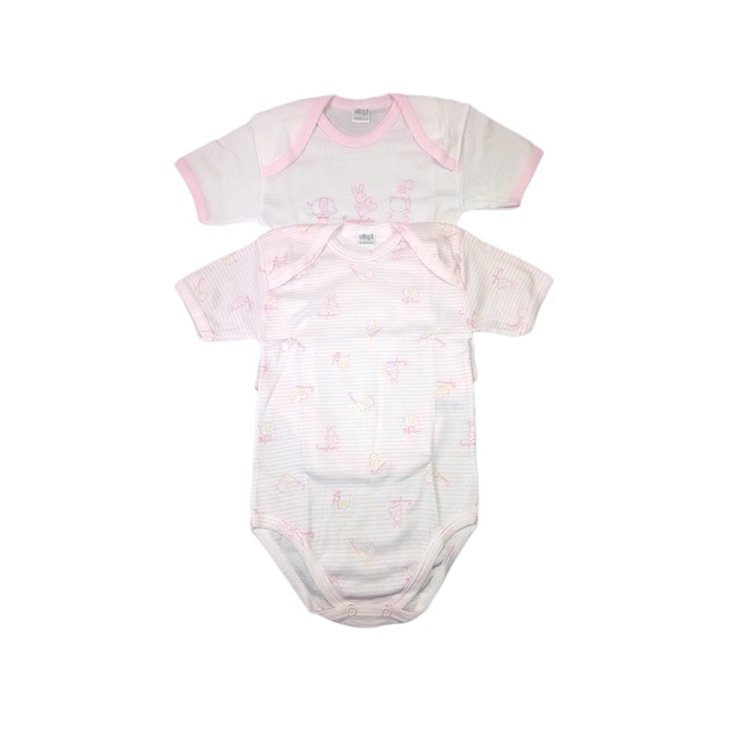 Bi-pack baby girl underwear body half sleeve Ellepi AF4425-R 3 m