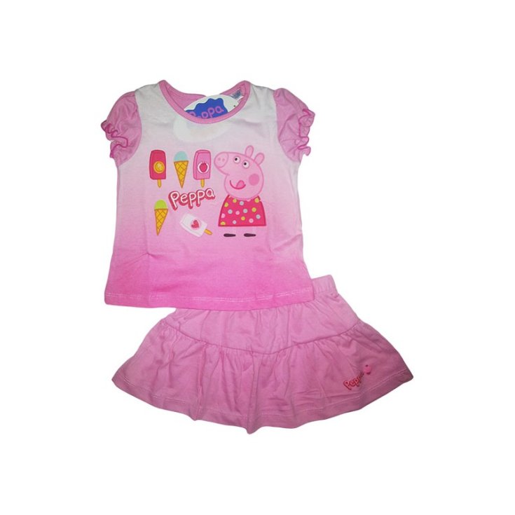 Pink 12 m pink Peppa Pig baby girl skirt T-shirt set