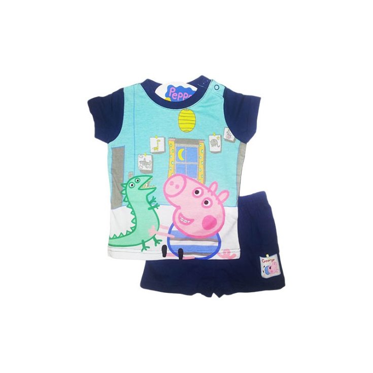 Pajamas jersey t-shirt shorts baby boy Peppa Pig George blue 12 m