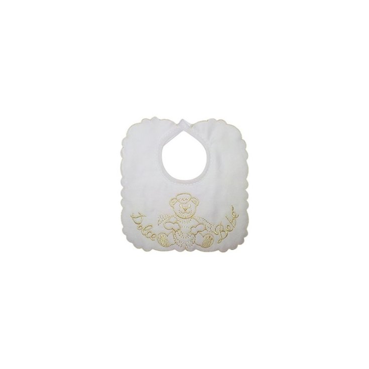 Nancy Baby Square Bib With White-Yellow Embroidery 1 Piece