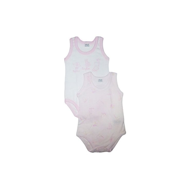 Bi-pack body bodino baby girl underwear without sleeves Ellepi AF4722-R 6 m