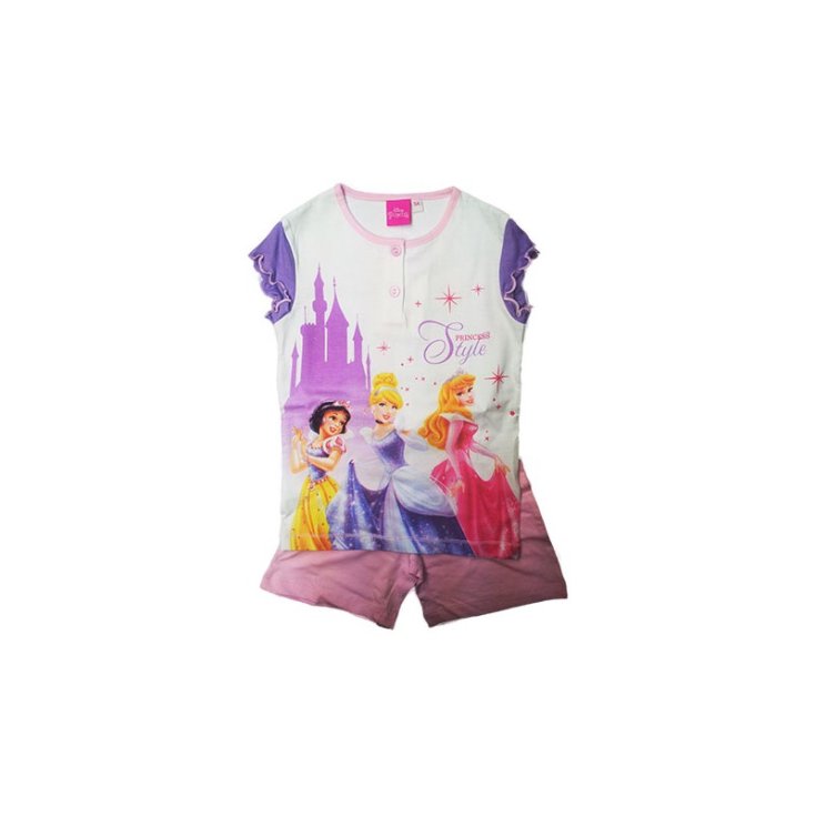 Pajamas jersey t-shirt shorts baby girl Disney Princesses 5A