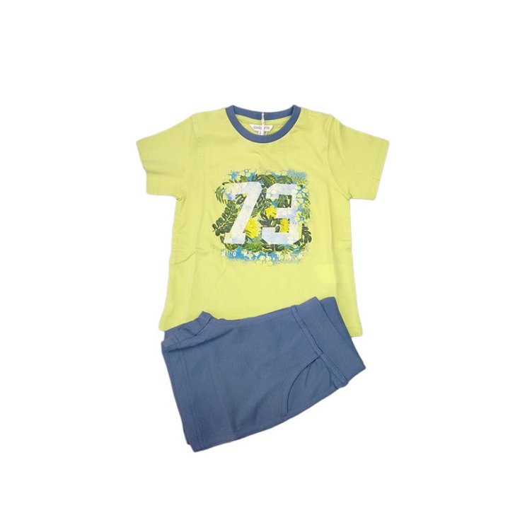 T-shirt shorts set baby boy green Dodipetto 4A