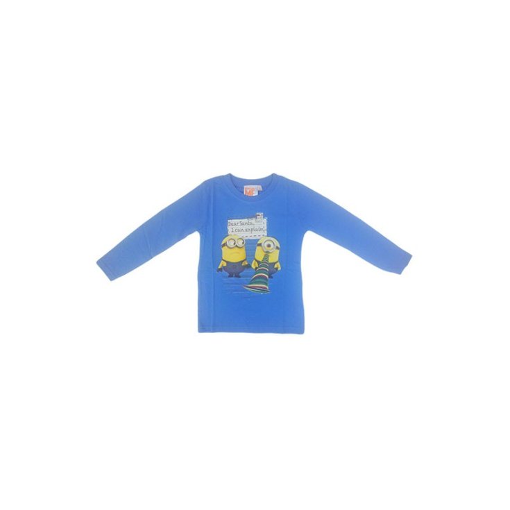 T-shirt knitted cotton baby boy Minions light blue 8A