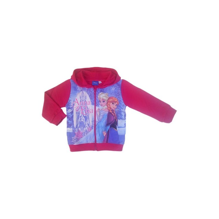 Sweatshirt open t-shirt with zip baby girl Disney Frozen fuchsia 8A