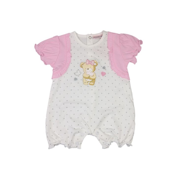 Romper romper baby girl half sleeve white pink Bidibimbo 3 - 6 m