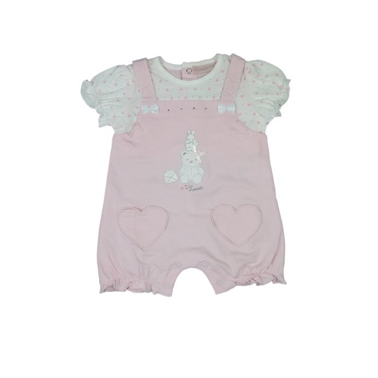 Newborn baby girl romper half sleeve pink Bidibimbo Chic 6 - 9 m