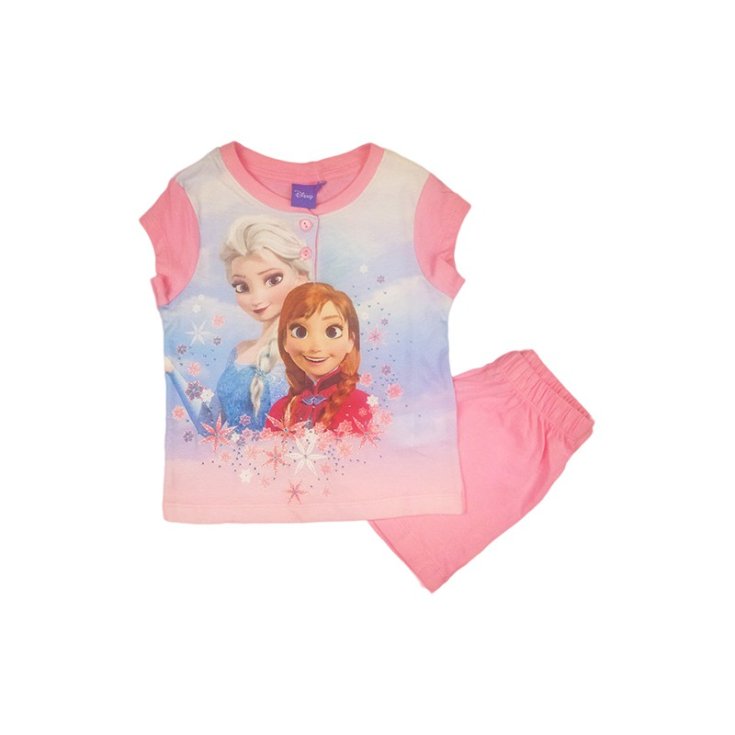 Pink Disney Frozen pink 8A girl's pajamas t-shirt shorts