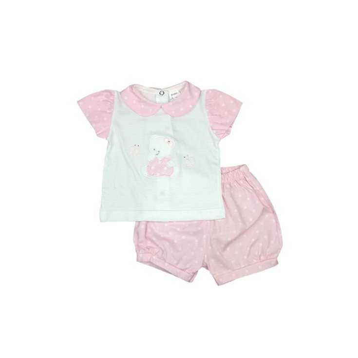 3 m pink Birillini newborn baby girl shorts t-shirt set