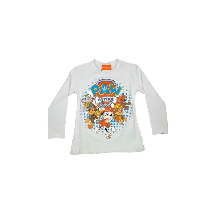 T-shirt knitted bielastic cotton baby boy Paw Patrol white 4A