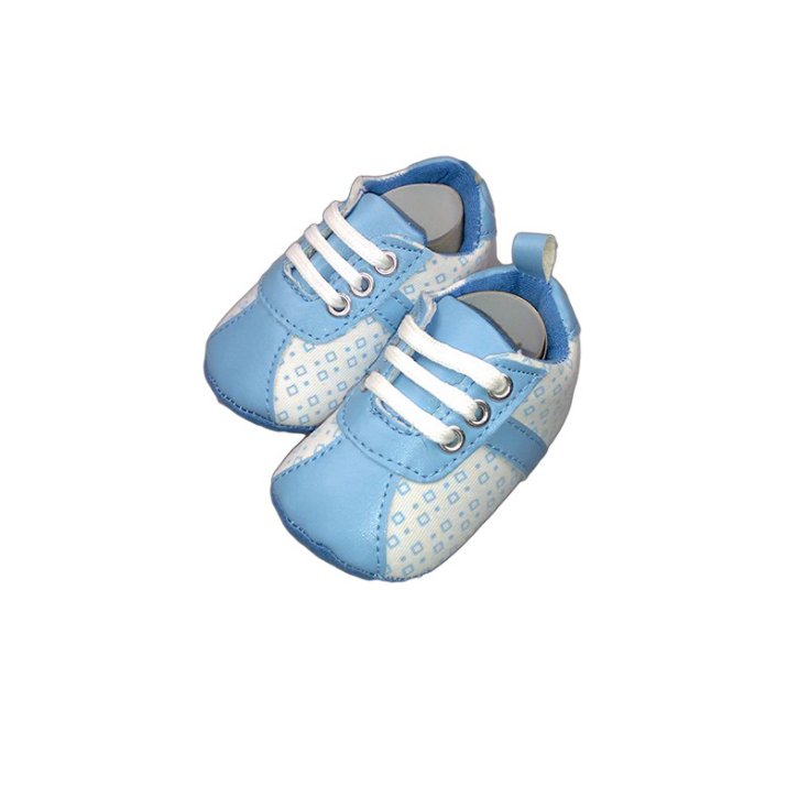 Pastel Baby Shoes Closed Model White-Light Blue Color Size 16