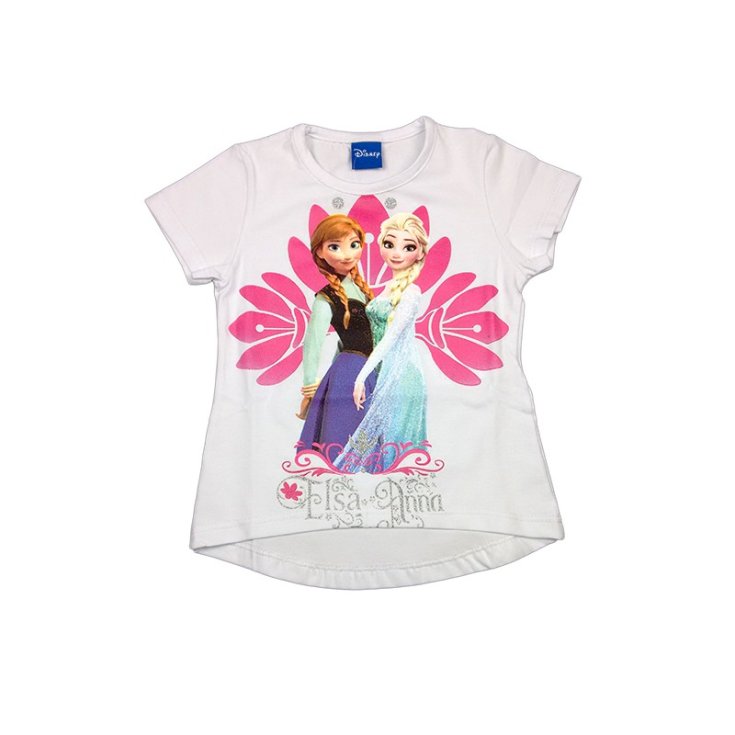 T-shirt elastic cotton t-shirt for baby girl Disney Frozen white 4A